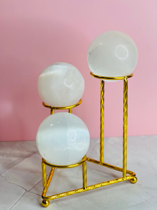 Crystal Sphere Stand | 3 Sphere holder | Modern Boho Stand | Crystal Display Stand | Triple Sphere Holder | Crystal Decor