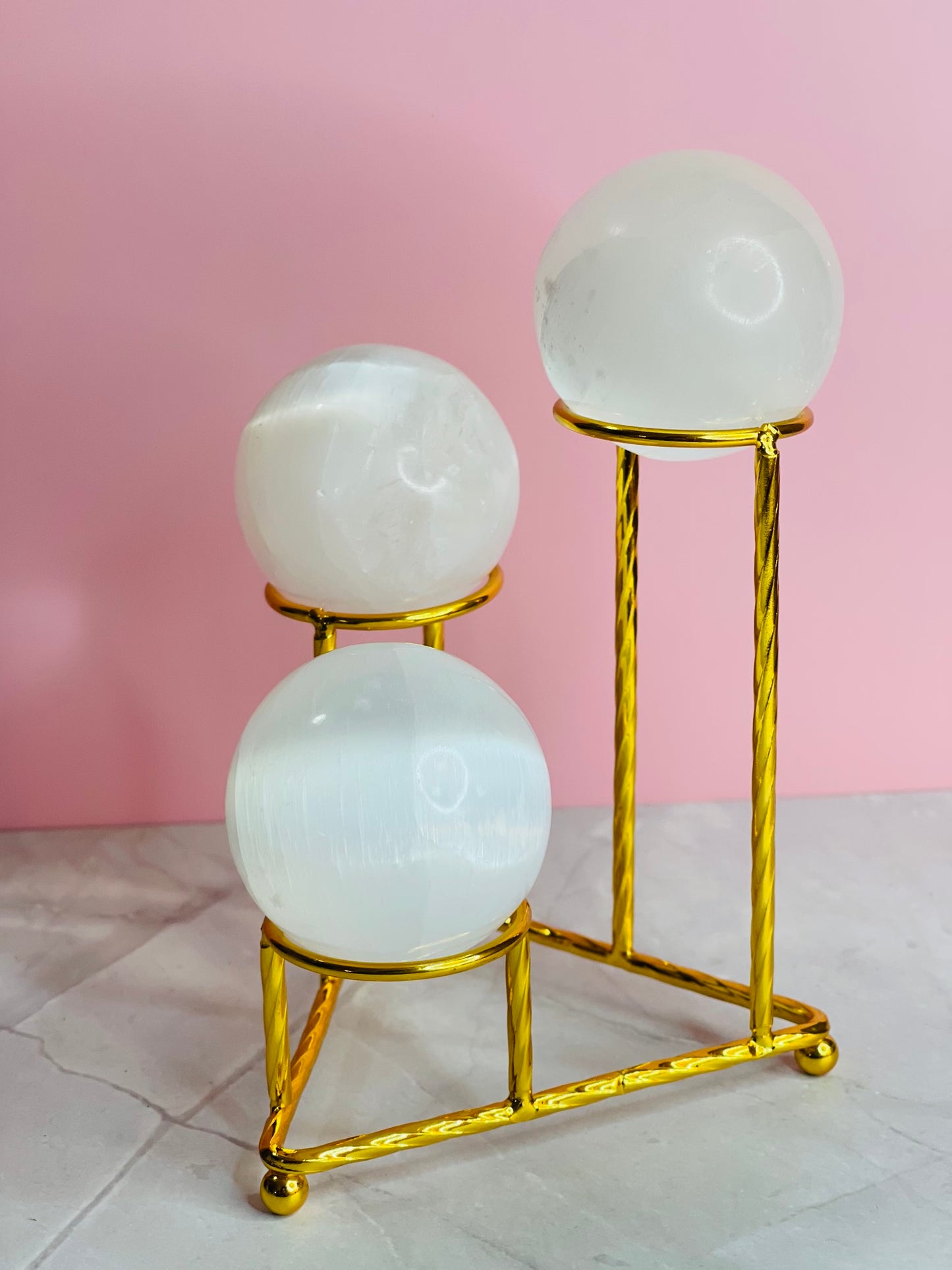 Crystal Sphere Stand | 3 Sphere holder | Modern Boho Stand | Crystal Display Stand | Triple Sphere Holder | Crystal Decor