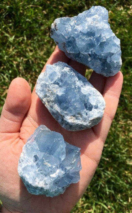 Blue Kyanite Rough Celestite Geode