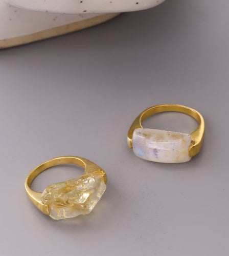 Raw Citrine Gold Ring