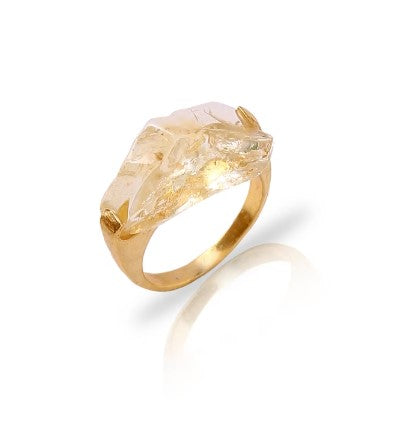 Raw Citrine Gold Ring