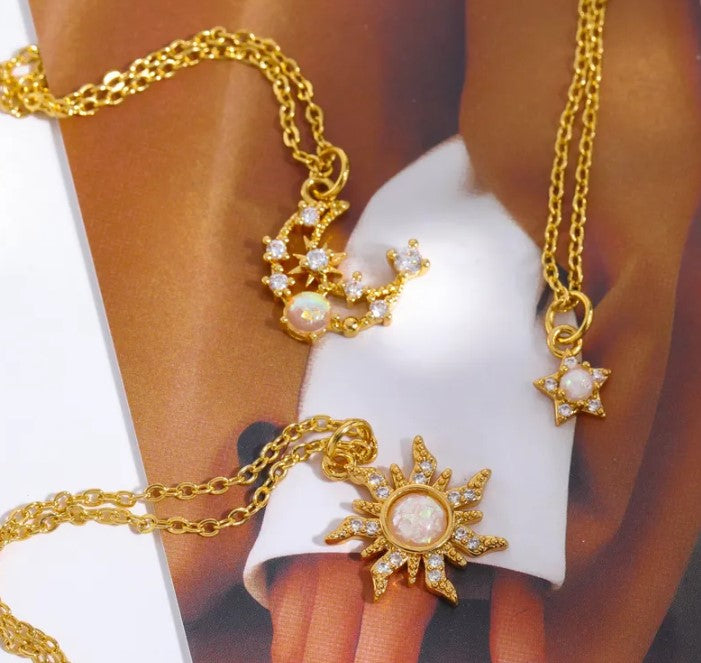 Celestial Necklace (Sun-Star-Moon)