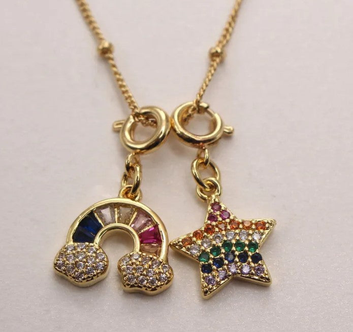 Enchanted Rainbow Pendant Duo