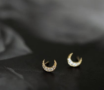 Moon Crescent Stud Earrings