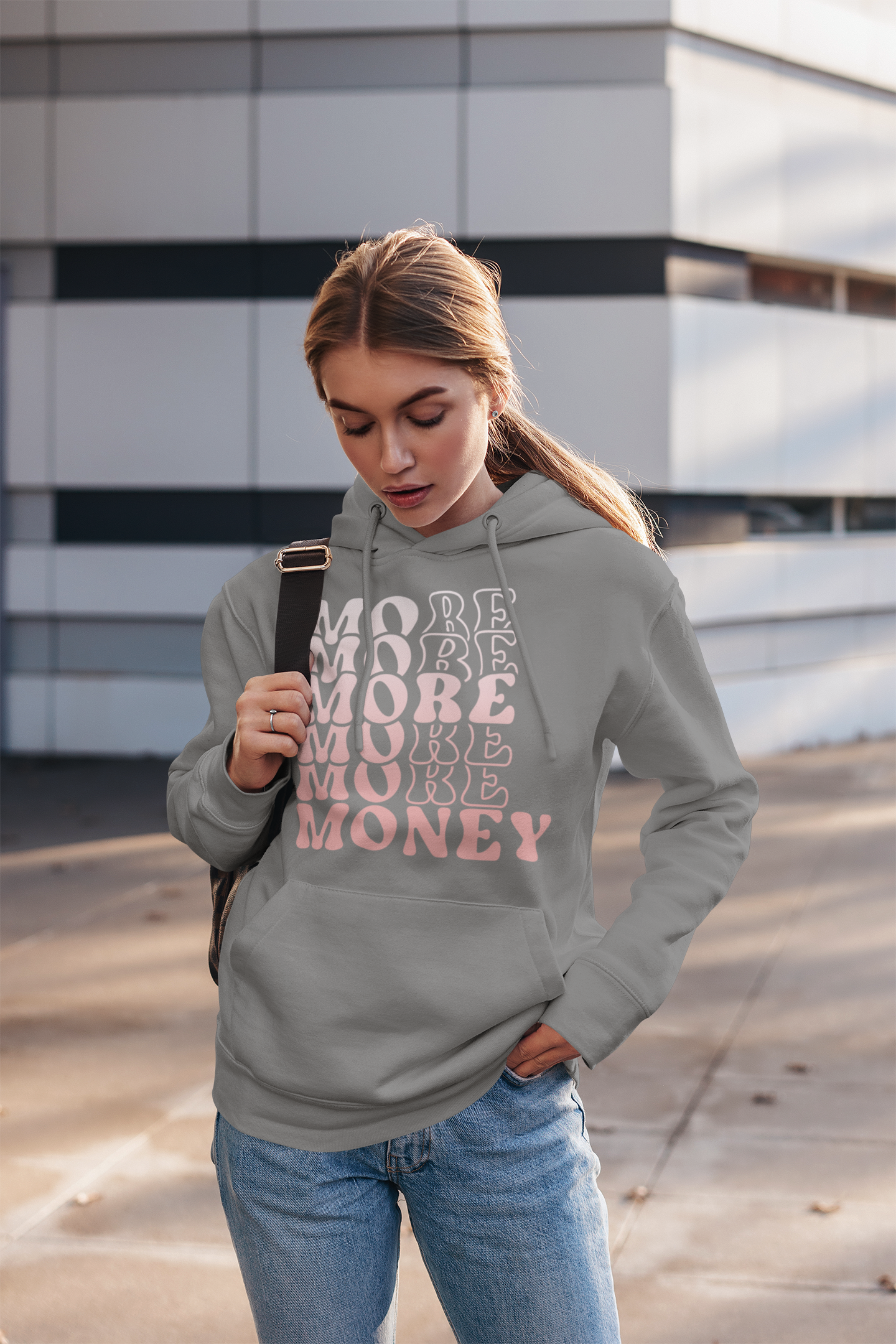 More Money Unisex Heavy Hooded Sweatshirt